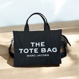 Marc Jacobs Medium Black Canvas Tote Bag